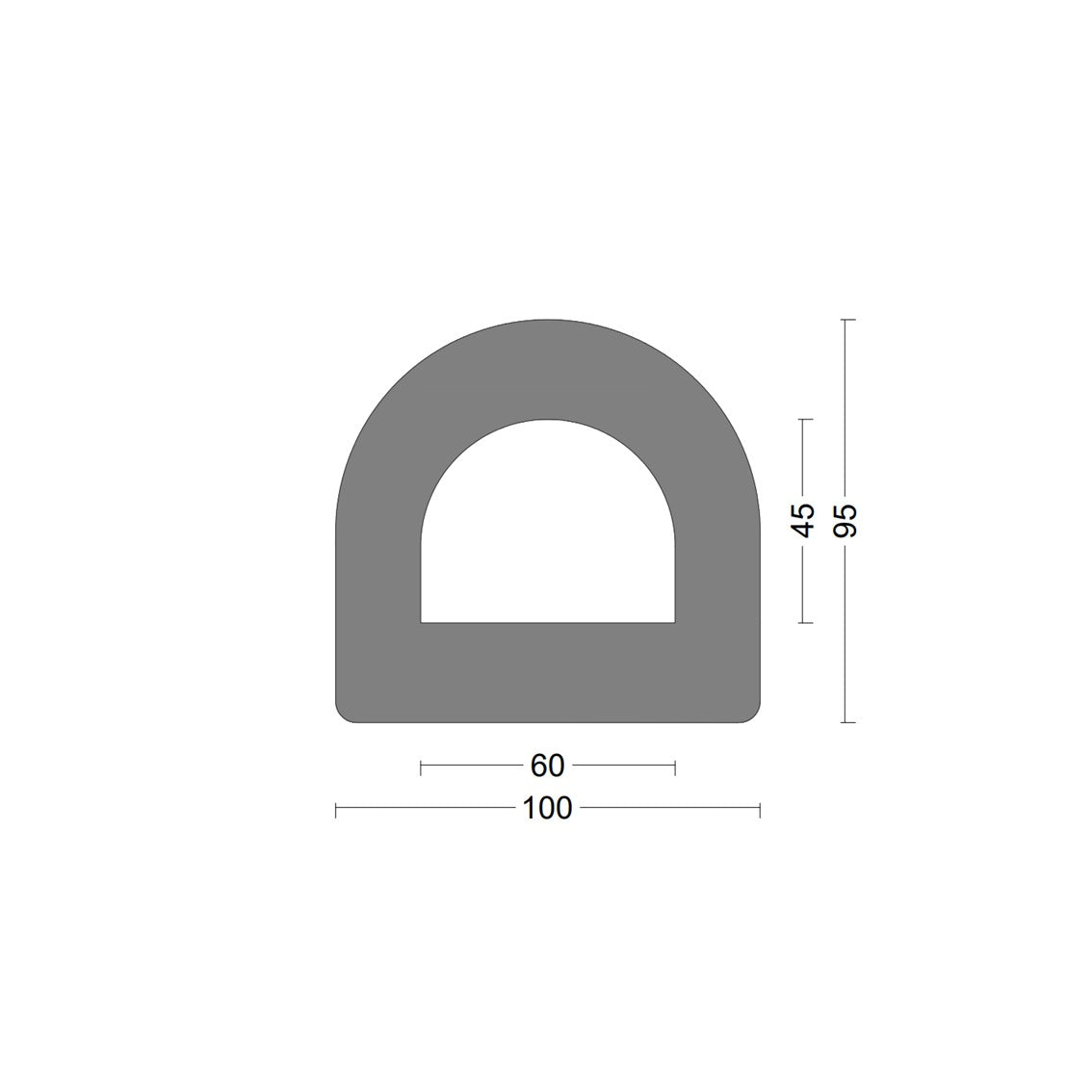 D fender rubber profile DD 100x95mm - SBR Natural Rubber
