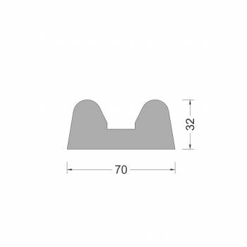 Rubber B-fender profile 70x32mm