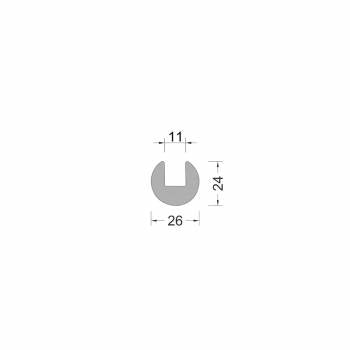 Rubber U-profile 26x24 mm