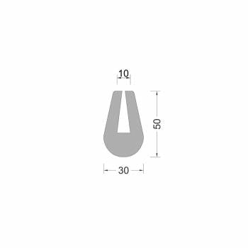 Rubber U-profile 30x50mm